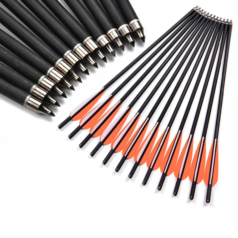 Details about   12pcs Crossbow Bolts 20 Inch Carbon Crossbow Arrows+6pcs Replaced Arrowhead 