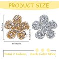 thumbnail image 2 of 12Pcs Flower Rhinestone Patches Gold Silver Hotfix Hot Melt Adhesive Iron on Rhinestone Applique Decoration Patche, 2 of 9
