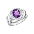 thumbnail image 1 of RYLOS Bagues pour Femmes Bague en Or Blanc 14K XOXO Câlins et Baisers Bague Pierre Précieuse 9x7 mm et Diamant Bijoux Améthyste de Février pour Femmes Taille 8, 1 of 7