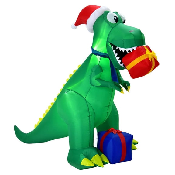 Resenkos Inflatable Christmas Decor,6 Feet Christmas Inflatable Dinosaur for Indoor and Outdoor