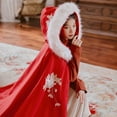thumbnail image 5 of Women Cape Chinese Style Hanfu Cloak Poncho Floral Embroidery Jacket Red, 5 of 6