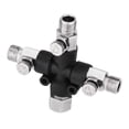 thumbnail image 1 of Adaptador de aerógrafo de 3 vías, herramienta de reparación Adaptador de manguera Compresores de aire Conector de desconexión de aerógrafo resistente con perilla de ajuste, 1 of 8