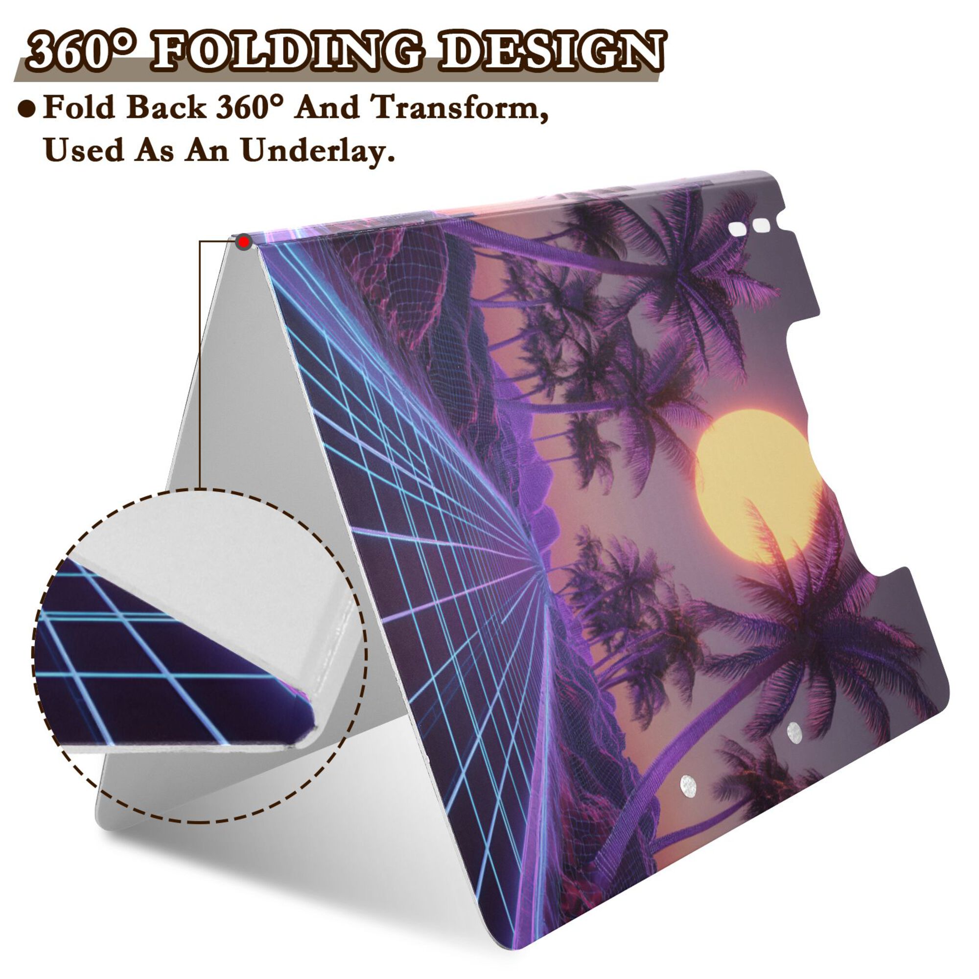 FORMRS A4 Clipboard Folder with Pen Holder Horizontal Foldable School Office Binder, Night Purple Road