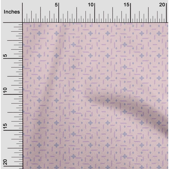 oneOone Georgette Viscose Fabric Line & Diamond Geometric Printed Fabric 1 Yard 42 Inches Wide