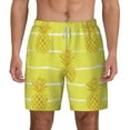 thumbnail image 3 of Uemuo Gold Pineapple Pattern Mens Swim Trunks Quick Dry Board Shorts with Mesh Lining, Stretch Beach Shorts Quick Dry No-Chafing Board Shorts-Large, 3 of 9