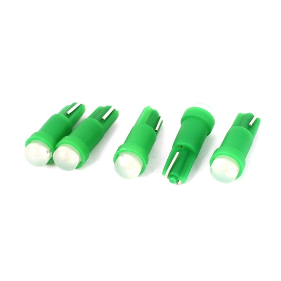 Unique Bargains 5 Pcs T5 Wedge Green Light DC 12V Tail Lights Lamp Bulbs for Car Internal