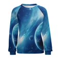 thumbnail image 7 of Galaxy Star Outer Space Womens Casual Crewneck Sweatshirt Long Sleeve Tops Cute Pullover Loose Fit, 7 of 7
