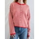 thumbnail image 4 of Suéter Tipo Cárdigan Informal de Cuello Redondo para Mujer, con Frente Abierto, Mangas Largas Onduladas, Tejido Corto Rojo M, 4 of 8