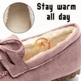 thumbnail image 4 of CHICVOMEY Women's Faux Fur Lined Moccasin Slippers - Warm Suede Indoor&Outdoor House Shoes with Non-Slip Sole for Winter Comfort Moccasin Slippers, 4 of 10
