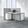 thumbnail image 6 of Easy Office 2 Person Desk with Drawers and 45H Panels in White - Engineered Wood, 6 of 6