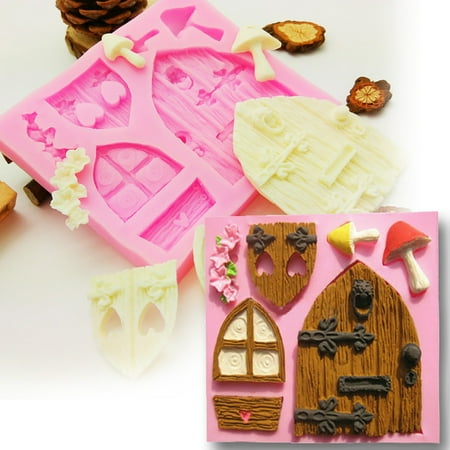 

Fragarn 3D Firy House Door Silicone Fondant Mould C^ake Decorating Chocolate Craft