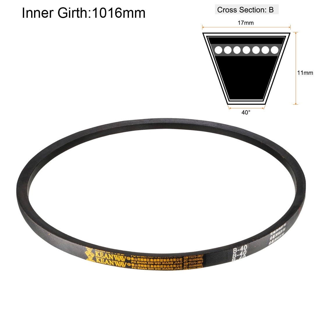 Unique Bargains Durable V-Belts Length B-Section Rubber Drive Belt 40" B40