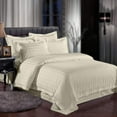 thumbnail image 2 of Deluxe Striped 1800 Prestige Soft and Comfortable Bed Sheets Set, Full Cream, 2 of 2