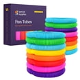 thumbnail image 1 of Suministros especiales Tubos divertidos para tirar y estirar para niños: juguete para abrir, doblar, construir y conectar, proporciona juego sensorial táctil y auditivo, plástico colorido y resistente, 1 of 5