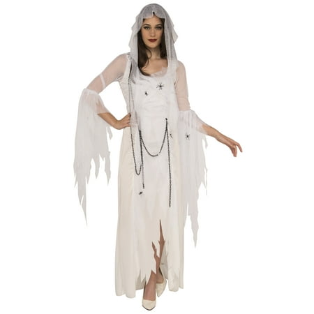 Ghostly Spirit Adult Women White Gothic Ghost Halloween Costume-Std
