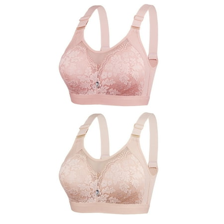 LLYWEY Wire-Free Sports Bra for Women on Sale Seamless Comfort Bra Ladies T-Shirt Bra Style-915 Women s Plus Double Support Bra Feature Adult Female Bralette Sports Bras Pinks 38B