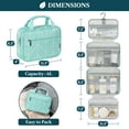 thumbnail image 3 of PAVILIA Hanging Toiletry Bag Travel Bag Women Men, Foldable Cosmetic Organizer, Roll up Makeup Bag, Water Resistant Accessories Toiletries, Large Travel Essentials Kit (Teal Chevron), 3 of 10