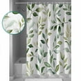 thumbnail image 3 of 54x78 Inch Shower Curtain Decorative Spring Leaves Bathtub Bath Curtains Fabric Waterproof Bathroom Decor Sage Green Botanical Eucalyptus Vines Small Stall Shower Curtain Set with 12 Hooks, 3 of 6