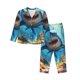 thumbnail image 1 of Balery Colorful Underwater Shark Conjunto de Pijama con Estampado para Mujer, Conjunto de Dos Piezas con Manga Larga, Ropa de Dormir Suave con Bolsillos, Pijamas Cómodos-X-Large, 1 of 7