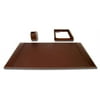 Rustic Brown Leather 3-Piece Desk Set