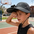 thumbnail image 4 of Solar Powered Wide Brim Hat with Fan, 360° Rotatable Fan Head, Dual Solar and USB Charging 650mAh Battery, Breathable Mesh for Outdoor Hiking Fishing Travel, 4 of 6