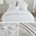 thumbnail image 7 of SahSahCasa 128"x120" Oversized King Bedspread 100% Cotton Extra Large Quilted Bedspread Set with Pillow Shams, Lightweight Embroidered Bedding Set, White, 7 of 7