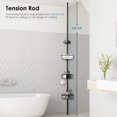 thumbnail image 2 of Panier de Douche pour Salle de Bain à Hauteur Réglable 45 à 106 Pouces, Étagère d'Angle pour Salle de Bain avec Poteau à Tension et 4 Paniers, Organisateur d'Étagère pour Baignoire et Shampoing, Noir, 2 of 11