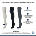 thumbnail image 5 of CTM  Cable Knit Over-The-Knee Soft Socks (3 Pairs) (Women), 5 of 5
