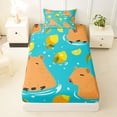 thumbnail image 3 of Erosebridal Cartoon Animal Capybara Twin Sheet Sets,Yellow Lemon Fruit Bedding For Kids Boys 3-Piece, 3 of 6