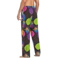 thumbnail image 5 of Men's Pajama Pants with Pockets Sleepwear Lounge Pants Stretch Casual Abstract Bright Pineapple, 5 of 6