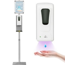 Costway Automatic Soap Dispenser Touchless Sanitizing Station with Sign Board