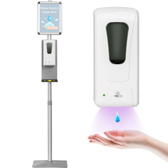 Costway Automatic Soap Dispenser Touchless Sanitizing Station with Sign Board