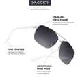 thumbnail image 4 of Xagger Polarized Square Aviator Sunglasses for Men Classic Driving Fishing Golf Metal Frame UV400 Sun Glasses, 4 of 6