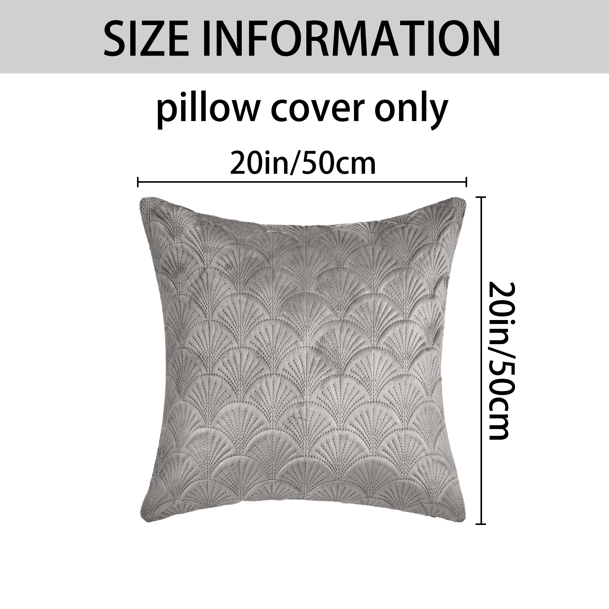 Unique Bargains Pack of 2 Velvet Solid Throw Pillow Covers 20" x 20" Grey