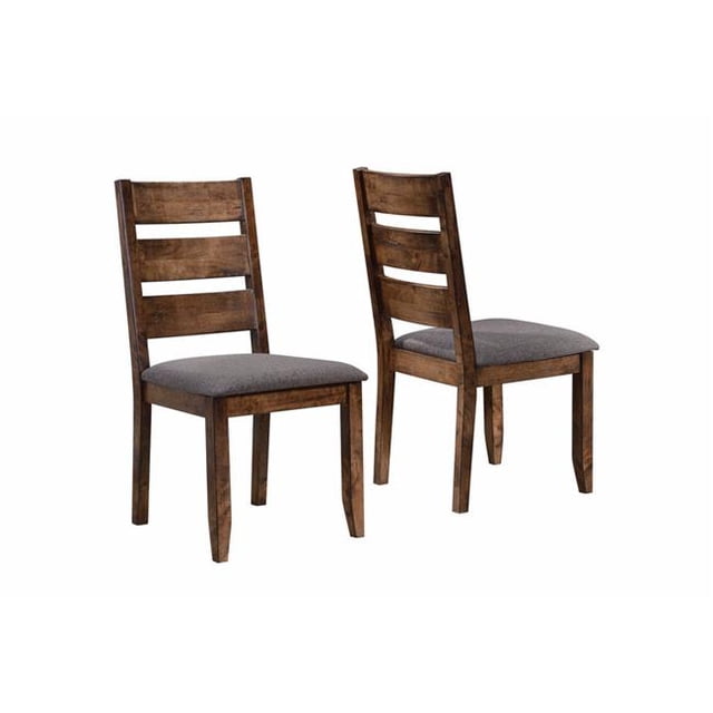 Wooden Ladder Back Dining Chair, Gray & Brown - Set of 2