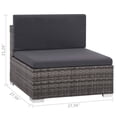 thumbnail image 5 of vidaXL 7 Piece Patio Lounge Set with Cushions Poly Rattan Gray, 5 of 9
