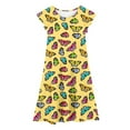 thumbnail image 1 of Robes Décontractées pour Grandes Filles, Fête, Manches Volantées, Imprimé Coloré, Robe à Étages, Vêtements pour Enfants à Taille Extensible, Taille 14-15T, 1 of 6