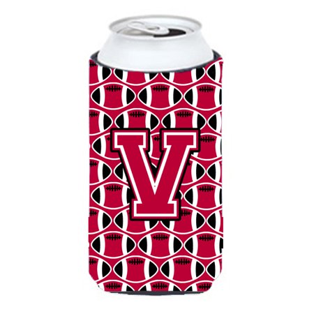 

Carolines Treasures CJ1079-VTBC Letter V Football Crimson and White Tall Boy Beverage Insulator Hugger Tall Boy