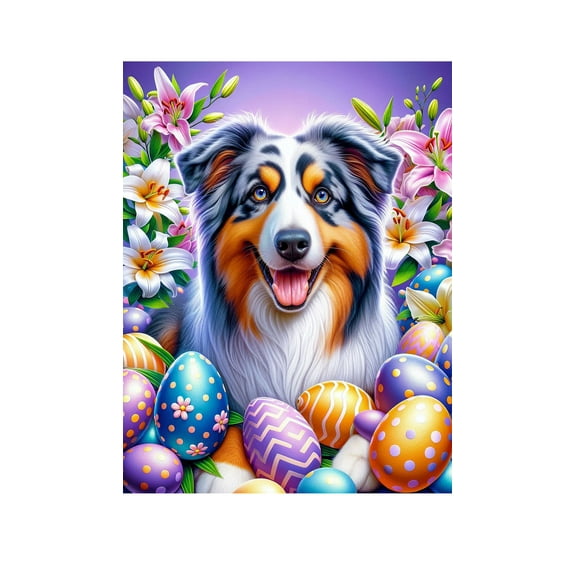 Australian Shepherd - Best of Breed DCR Easter Holiday Outdoor Garden Flag Mailbox Flag 12" x 17"