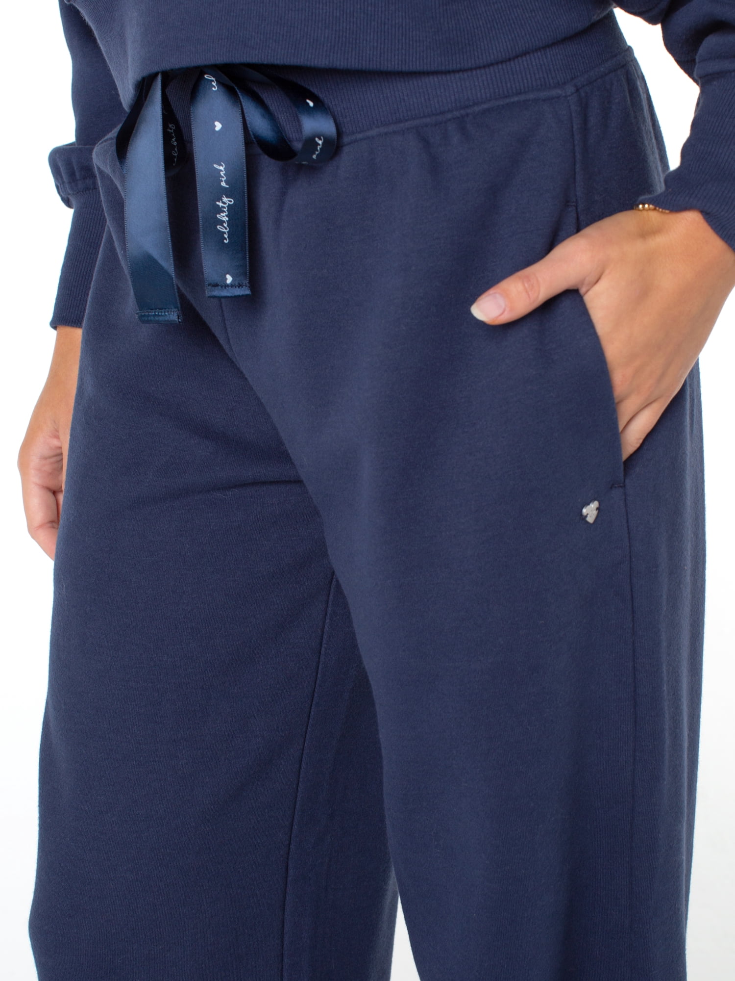 Celebrity Pink Women's Wide Leg Sweatpants with Wide Elastic Waist, Sizes XS-XXXL