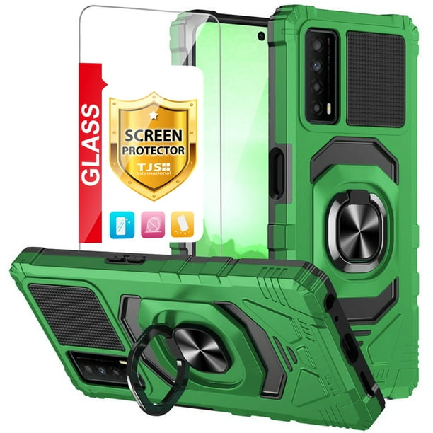 TJS for AT&T Maestro 3 Phone Case, with Tempered Glass Screen Protector