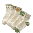 thumbnail image 5 of Calcetines de otoño e invierno para mujer, de tiro medio, de moda, estilo japonés, frescos, con flores pequeñas, de cintura media, para estudiantes, estilo coreano, medias para mujer, 5 of 5