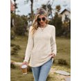 thumbnail image 2 of Chiclily Womens Long Sleeve Shirts Lightweight Pullover Sweaters Apricot Large Crew Neck Tunics Tops, 2 of 6