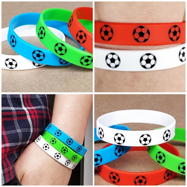 Pulseras de fútbol Jadeshay 16 piezas de silicona para clubes de fanáticos del fútbol