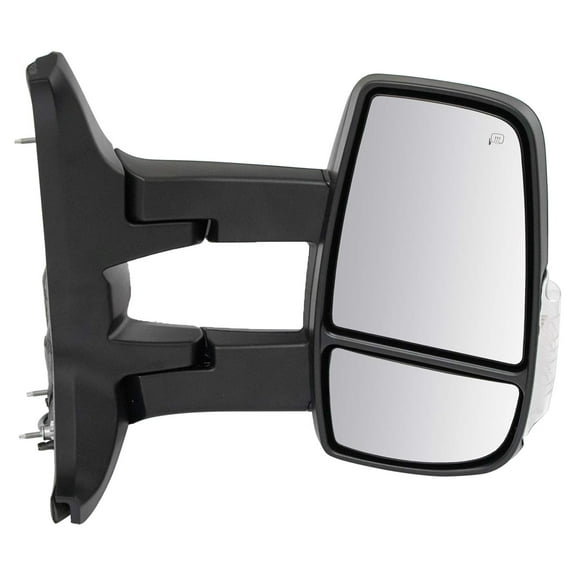 Mirror Long Arm Power Heat Turn Signal Textured Black RH Side for Low Roof MRA08789 Fits select: 2015-2019 FORD TRANSIT