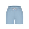 thumbnail image 5 of RYRJJ Womens Athletic Ribbed Sweat Shorts Summer Casual High Waisted Drawstring Gym Running Workout Shorts with Pockets(Light Blue,L), 5 of 7