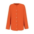 thumbnail image 6 of Orange Women Shirts, Womens Daily Casual Linen Shirts Long Sleeve Shirts Tops Casual Blouses Loose Fit Shirt,Women Shirts S, 6 of 6