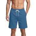 thumbnail image 2 of IAJDKMEK Men's Casual Lounge Shorts - Breathable Solid Color Shorts for Men, Sleep and Relax Shorts for Summer Nights,Dark Blue S, 2 of 5