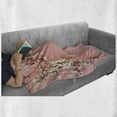 thumbnail image 6 of Almond Blossom Soft Flannel Fleece Throw Blanket, Spring Cherry Blossom Tree on Pink Background Pastel Japanese Design, Cozy Plush for Indoor and Outdoor Use, 50" x 60", Cream Pale Pink, by Ambesonne, 6 of 6