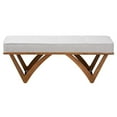 thumbnail image 2 of Baxton Studio Chenoa Gray Boucle Fabric and Walnut Brown Wood Bench, 2 of 8